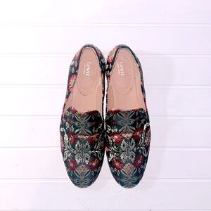 Lewit Gabriella Brocade Slip on Loafers